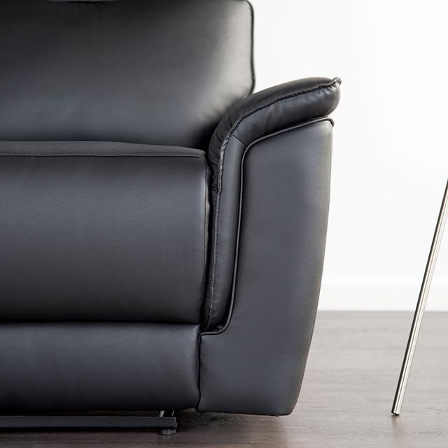 Bienne Sofa Manual Recliner White & Black - R&R Furniture Gallery (Fountain Valley, CA)