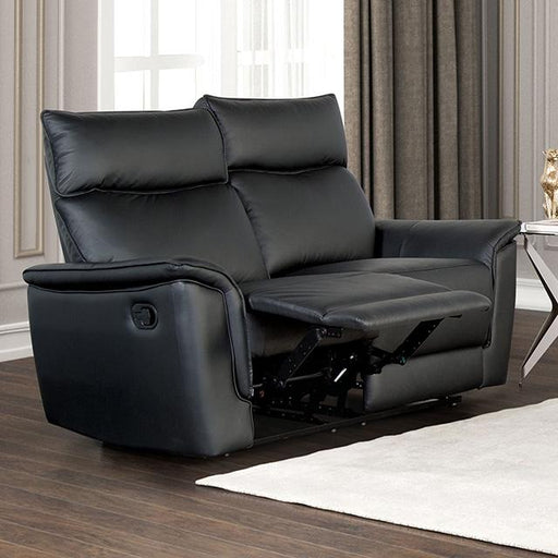 Bienne Loveseat Manual Recliner White & Black - R&R Furniture Gallery (Fountain Valley, CA)