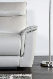 Bienne Sofa Manual Recliner White & Black - R&R Furniture Gallery (Fountain Valley, CA)