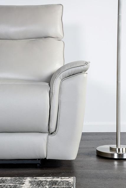 Bienne Sofa Manual Recliner White & Black - R&R Furniture Gallery (Fountain Valley, CA)