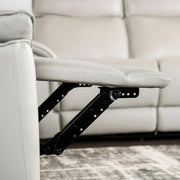 Bienne Sofa Manual Recliner White & Black - R&R Furniture Gallery (Fountain Valley, CA)