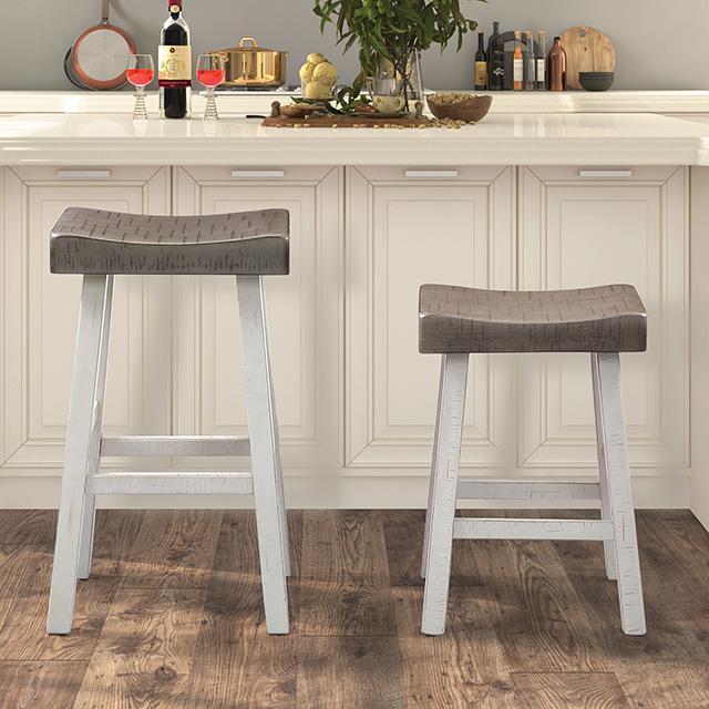 Biasca 29" Stool (2/CTN) White, Brown, & Black - R&R Furniture Gallery (Fountain Valley, CA)