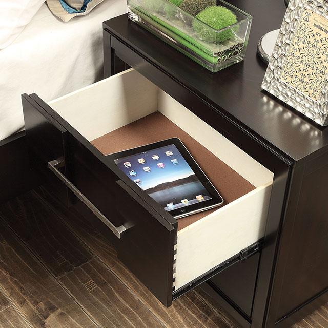 Berenice Espresso Night Stand White, Gray, & Espresso - R&R Furniture Gallery (Fountain Valley, CA)
