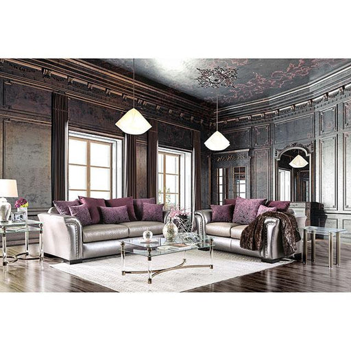 Benigno Love Seat Silver & Gray - R&R Furniture Gallery (Fountain Valley, CA)