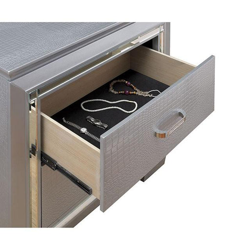 BELLANOVA Silver Night Stand - R&R Furniture Gallery (Fountain Valley, CA)