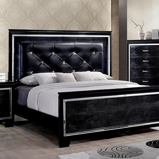 Bellagrand Bed Oak, Silver & Black - R&R Furniture Gallery (Fountain Valley, CA)