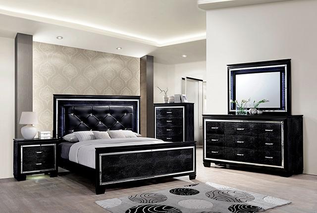 Bellagrand Bed Oak, Silver & Black - R&R Furniture Gallery (Fountain Valley, CA)