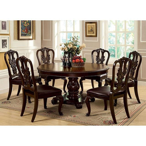 Bellagio Brown Cherry Round Dining Table - R&R Furniture Gallery (Fountain Valley, CA)