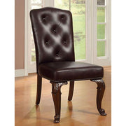 Bellagio Brown Cherry/Pattern Leatherette Side Chair (2/CTN) - R&R Furniture Gallery (Fountain Valley, CA)