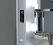 BELLADONNA Mirror w/ USB, Power, Light, Silver - R&R Furniture Gallery (Fountain Valley, CA)