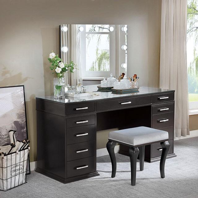 VALENTINA Vanity Set, Gray - R&R Furniture Gallery (Fountain Valley, CA)