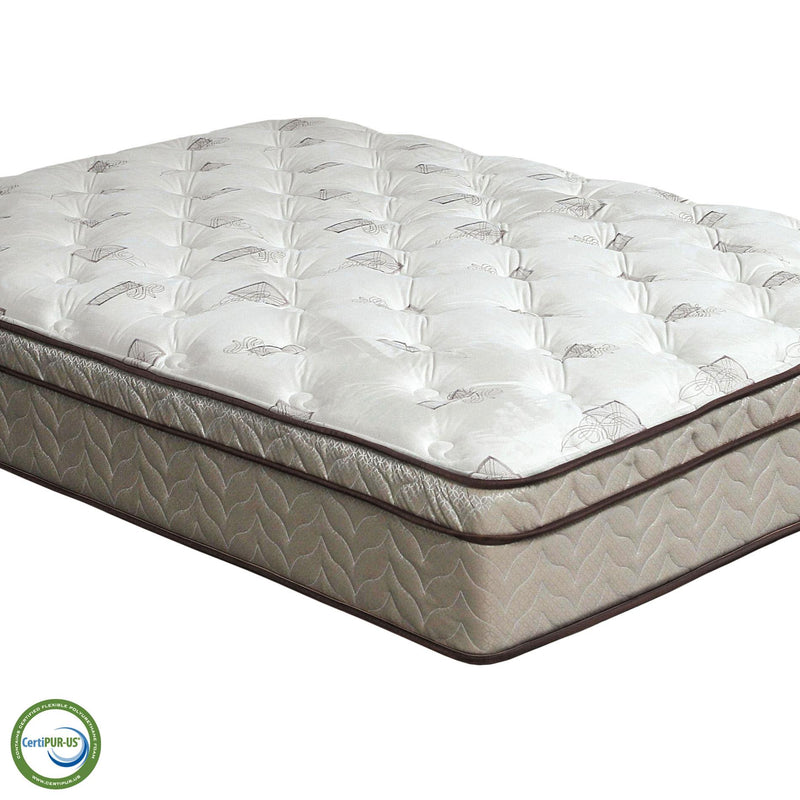 Lilium White/Brown 13" Euro Pillow Top, Queen - R&R Furniture Gallery (Fountain Valley, CA)