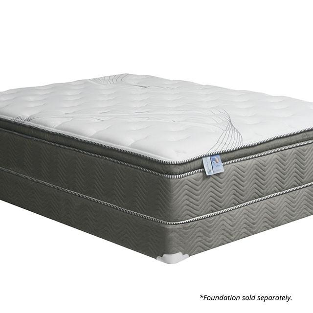 STORMIN White/Gray 13" Euro Pillow Top Mattress, E.King - R&R Furniture Gallery (Fountain Valley, CA)