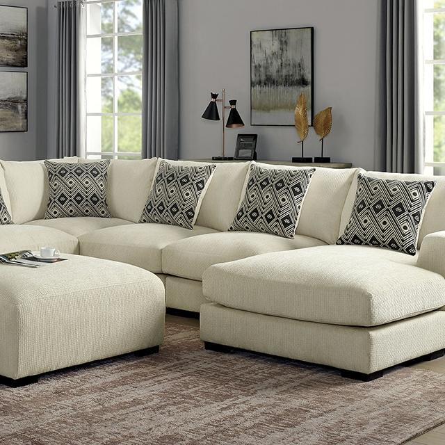 Kaylee U-Sectional w/ Right Chaise + Ottoman - R&R Furniture Gallery (Fountain Valley, CA)