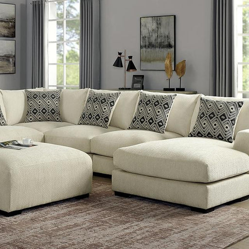 Kaylee U-Sectional w/ Right Chaise + Ottoman - R&R Furniture Gallery (Fountain Valley, CA)
