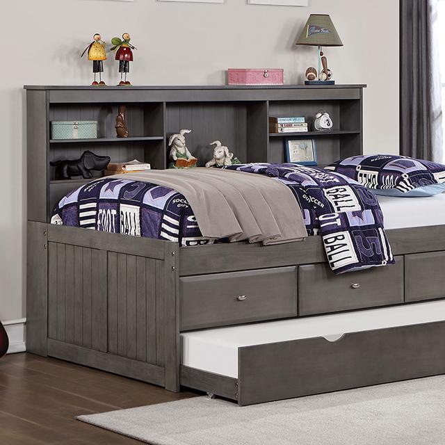 TIBALT Twin DayBed w/ Trundle, Dark Gray - R&R Furniture Gallery (Fountain Valley, CA)