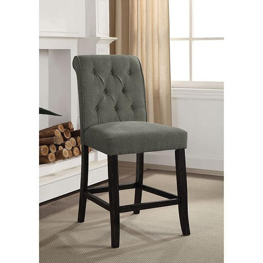 Izzy Gray/Antique Black Counter Ht. Chair, Gray (2/CTN) - R&R Furniture Gallery (Fountain Valley, CA)