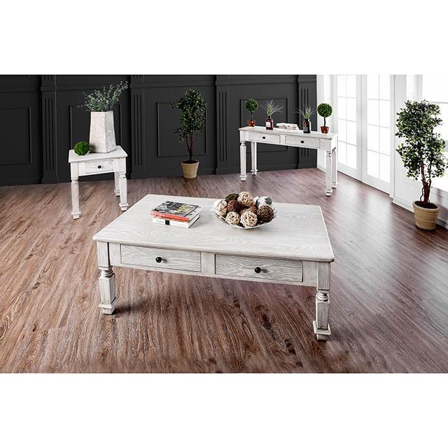 Joliet Antique White Coffee Table - R&R Furniture Gallery (Fountain Valley, CA)