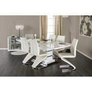 Midvale White/Chrome Side Chair (2/CTN) - R&R Furniture Gallery (Fountain Valley, CA)