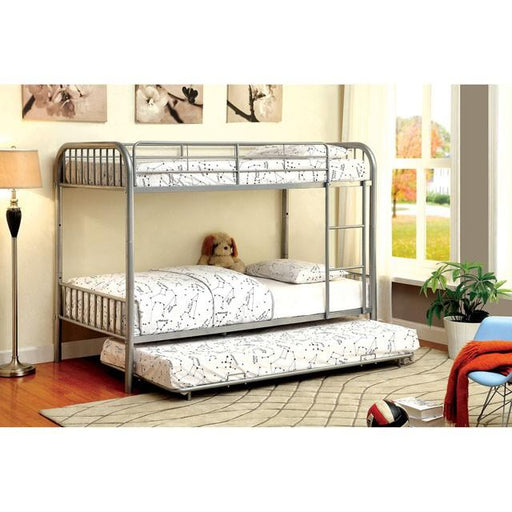 RAINBOW Silver Metal Twin/Twin Bunk Bed - R&R Furniture Gallery (Fountain Valley, CA)