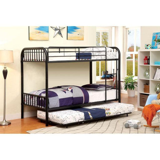 RAINBOW Black Metal Twin/Twin Bunk Bed - R&R Furniture Gallery (Fountain Valley, CA)