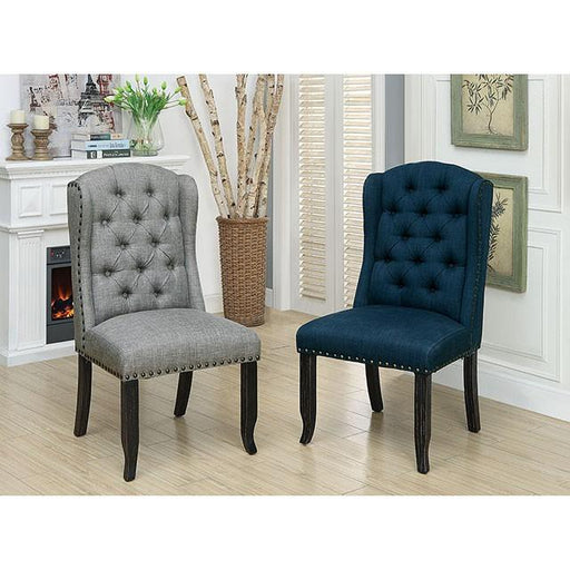 SANIA Antique Black Wingback Chair (2/CTN) - R&R Furniture Gallery (Fountain Valley, CA)