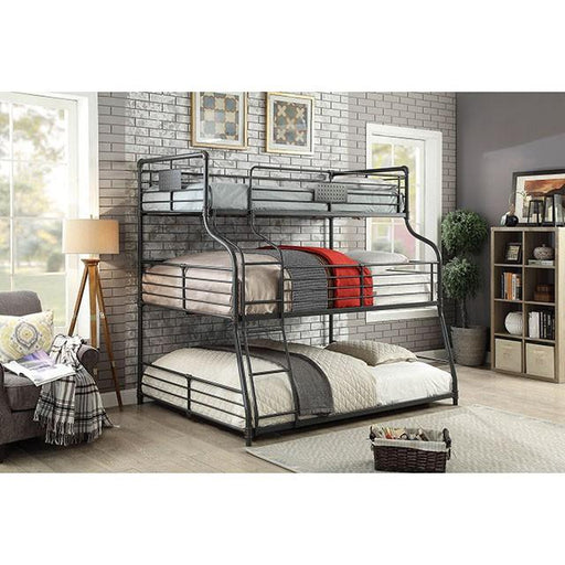 Olga III Sand Black Twin/Full/Queen Bunk Bed - R&R Furniture Gallery (Fountain Valley, CA)