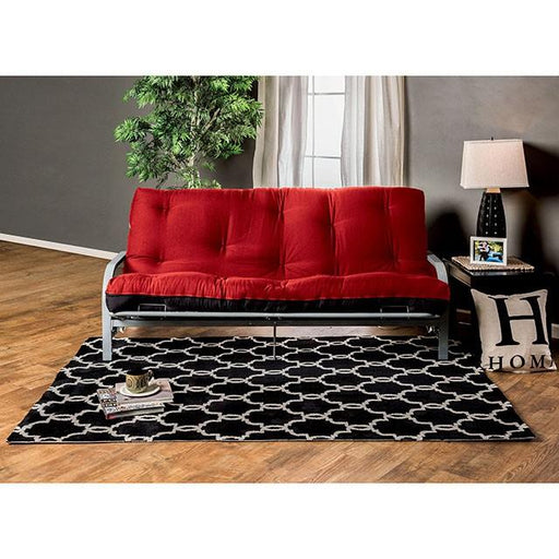 KNOX Red 8" Red/Black Futon Mattress w/ Inner Spring - R&R Furniture Gallery (Fountain Valley, CA)