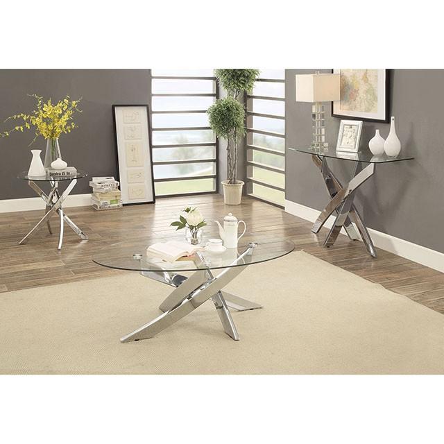LAILA Chrome Sofa Table - R&R Furniture Gallery (Fountain Valley, CA)