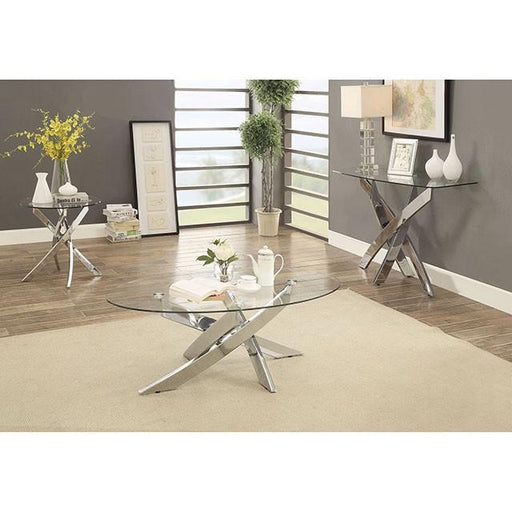 LAILA Chrome Coffee Table - R&R Furniture Gallery (Fountain Valley, CA)