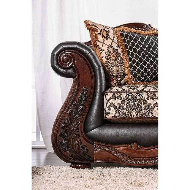 JAMAEL Brown/Espresso Love Seat - R&R Furniture Gallery (Fountain Valley, CA)
