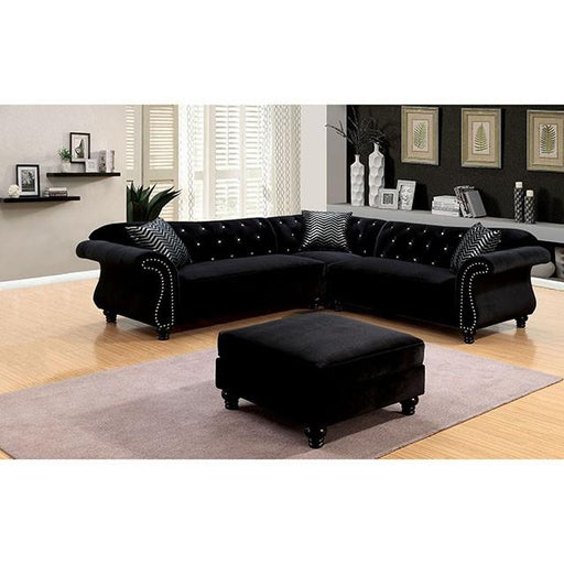 JOLANDA II Black Sectional, Black - R&R Furniture Gallery (Fountain Valley, CA)