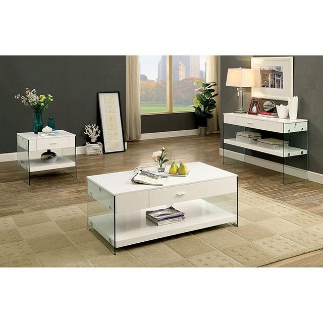 Raya White Coffee Table, White - R&R Furniture Gallery (Fountain Valley, CA)