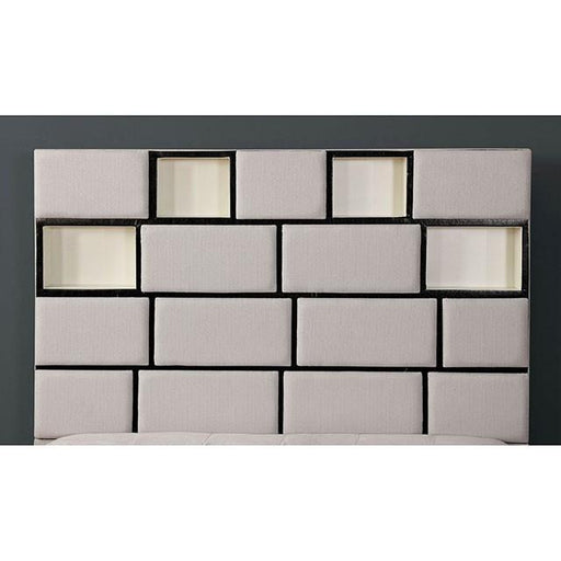 Gemma Beige/Black Cal.King Bed - R&R Furniture Gallery (Fountain Valley, CA)