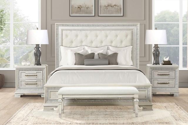 Stella Mia 4 Pc 5 Pc Queen Bedroom Set White - R&R Furniture Gallery (Fountain Valley, CA)