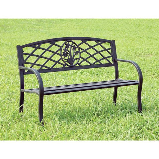 MINOT Black Patio Steel Bench - R&R Furniture Gallery (Fountain Valley, CA)