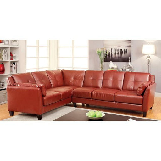 PEEVER Mahogany Red Sectional, Mahogany Red (K/D) - R&R Furniture Gallery (Fountain Valley, CA)