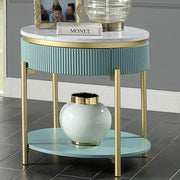 KOBLENZ End Table, Light Teal - R&R Furniture Gallery (Fountain Valley, CA)