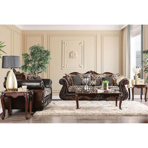 JAMAEL Brown/Espresso Love Seat - R&R Furniture Gallery (Fountain Valley, CA)