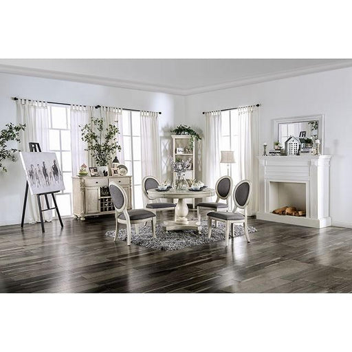 Kathryn Antique White Round Dining Table, Antique White - R&R Furniture Gallery (Fountain Valley, CA)