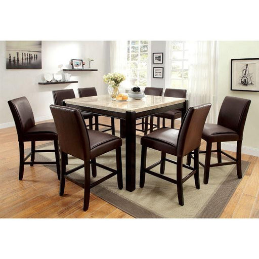 GLADSTONE II Dark Walnut/Ivory Counter Ht. Table - R&R Furniture Gallery (Fountain Valley, CA)