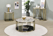 OFELIA Sofa Table, Antique Brass/Black - R&R Furniture Gallery (Fountain Valley, CA)