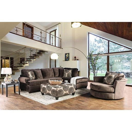 Bonaventura Brown Swivel Chair - R&R Furniture Gallery (Fountain Valley, CA)