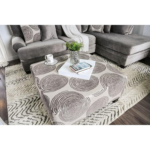 Bonaventura Gray/Pattern Ottoman - R&R Furniture Gallery (Fountain Valley, CA)