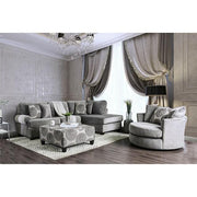 Bonaventura Gray/Pattern Swivel Chair - R&R Furniture Gallery (Fountain Valley, CA)