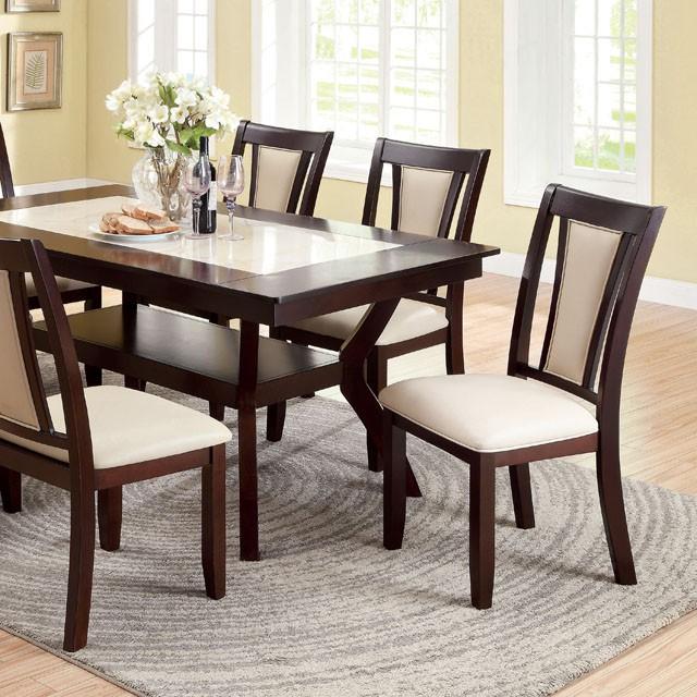 BRENT Dark Cherry/Ivory Dining Table - R&R Furniture Gallery (Fountain Valley, CA)