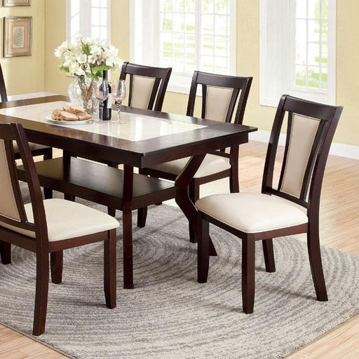 BRENT Dark Cherry/Ivory Dining Table - R&R Furniture Gallery (Fountain Valley, CA)