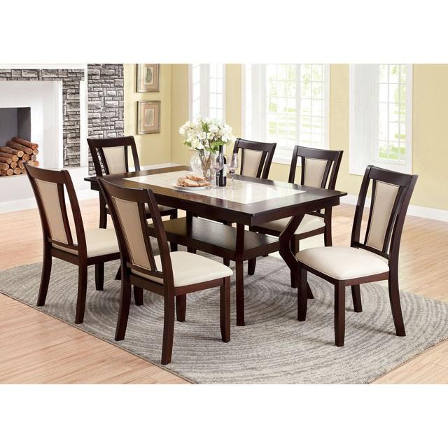 BRENT Dark Cherry/Ivory Side Chair (2/CTN) - R&R Furniture Gallery (Fountain Valley, CA)
