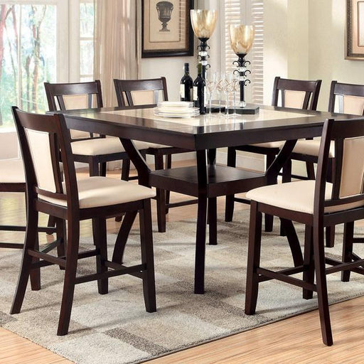 BRENT II Dark Cherry/Ivory Counter Ht. Table w/ Insert - R&R Furniture Gallery (Fountain Valley, CA)