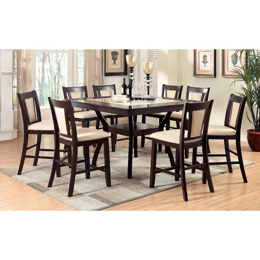BRENT II Dark Cherry/Ivory Counter Ht. Table w/ Insert - R&R Furniture Gallery (Fountain Valley, CA)